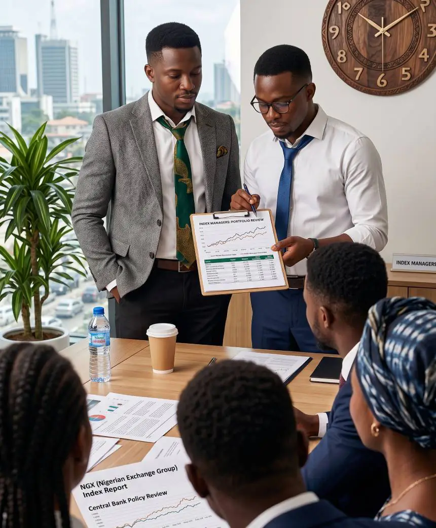 The Index Managers advisory team at work in the Ibadan office.