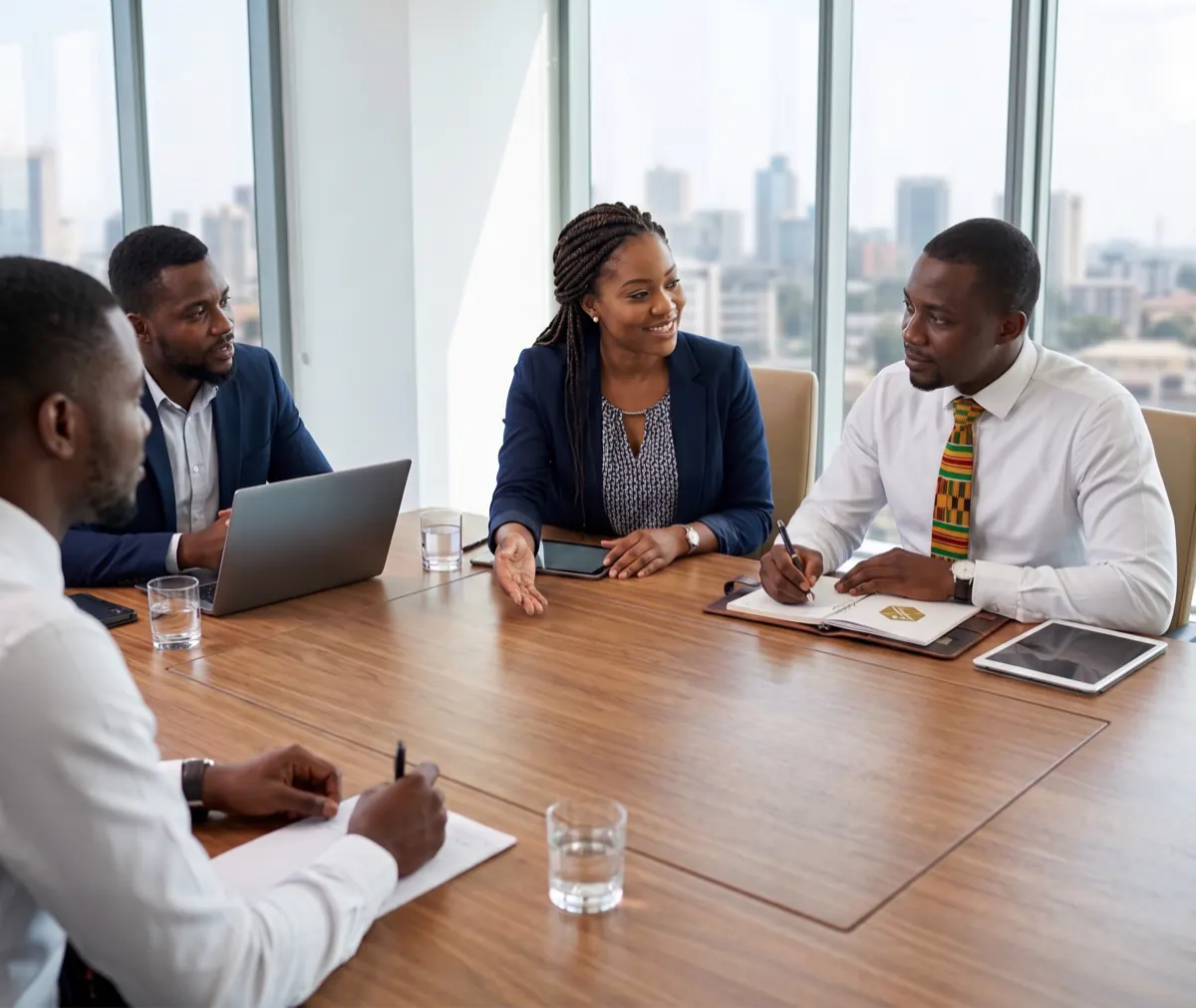 An Index Managers adviser talking through a scope of work with a client.
